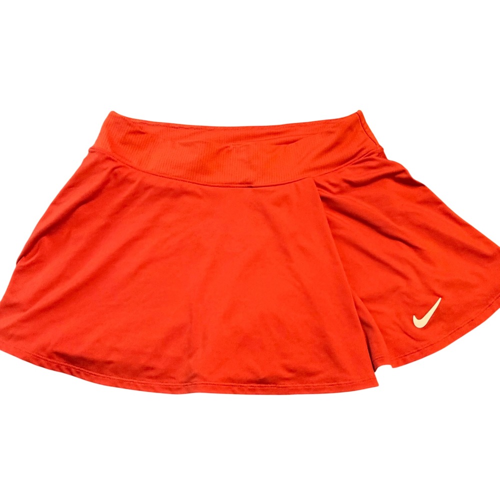 Nike Court Dri-FIT Victory Women's Flouncy Tennis Skort Rust Orange Size Medium